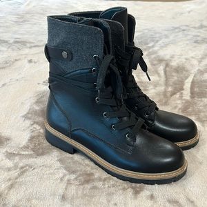 Black combat boots